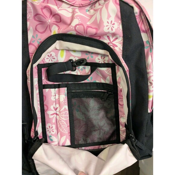 L.L. Bean Deluxe Backpack Kids Hawaiian Pink Floral Print Tropical Vintage Rare! - Picture 4 of 9